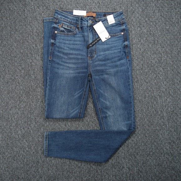 Judy Blue Jeans Womens 27 Dark Blue Skinny Fit Dover High Rise Tummy Control NWT - Picture 1 of 10